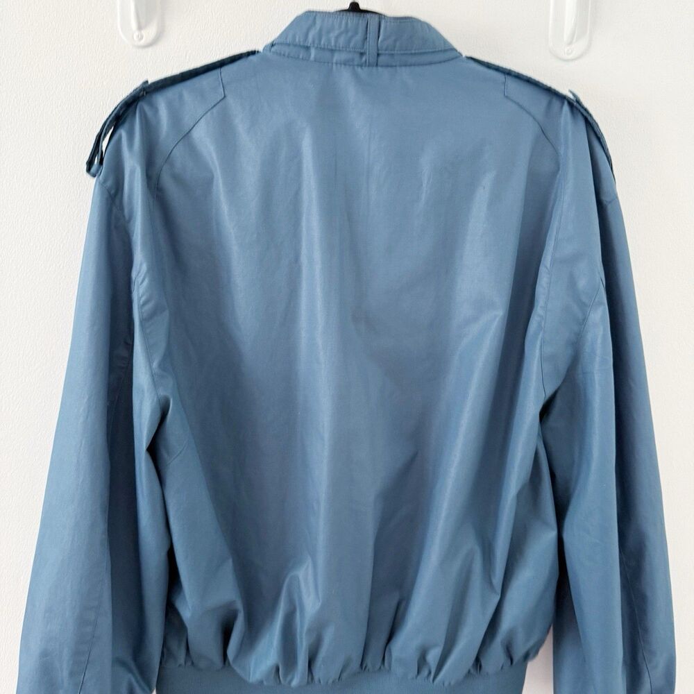 Vtg Members Only Cafe Racer Teal Blue Green Full Zip Bomber Jacket 44 L Large - Picture 4 of 16
